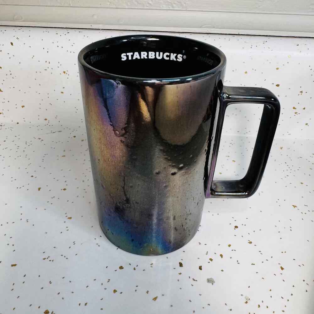 Starbucks 2020 Iridescent Oil Slick Black Ceramic Coffee Mug